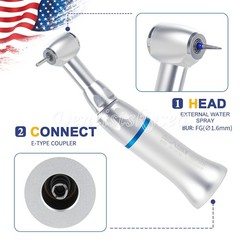 Dental Low Speed Handpiece Push Button Fit FG 1.6mm Burs Contra Angle