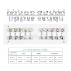 AZDENT Dental Orthodontic Metal Brackets Braces Mini/Standard Roth/MBT 022/018