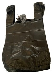 Bags 1/10 Small 8 x 4 x 15 BlackT-Shirt Plastic Grocery Shopping Grocery Bags