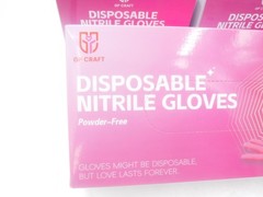 500 Pack GP Craft Size Medium Pink Disposable Pink Nitrile Gloves