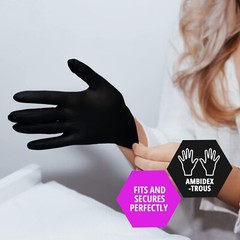Medpride Nitrile Medical Examination Gloves-Medium-Box of 100 Gloves, Black