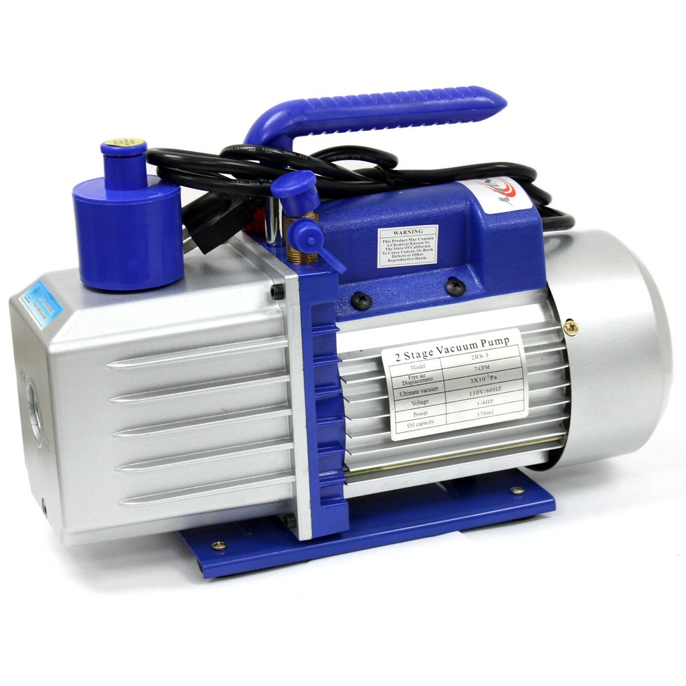 Two Stage 7 CFM 3/4 HP Rotary Vane Deep Vacuum Pump 110V 60Hz HVAC AC Tool