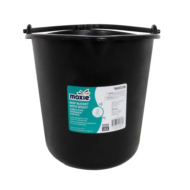 MOXIE Cleaning Bucket 12-quart BPA-Free Plastic Black General bucket