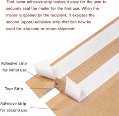 Kraft Paper Poly Envelopes Mailer, Self Seal, 100% Recyclable, Reusable Packa…