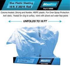 16ft x 350 ft MaxiFilm Blue Plastic Sheeting Roll