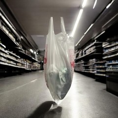 Thank You T-Shirt Carry-Out Bags Disposable Plastic Bags with Handles 1/6 Barrel