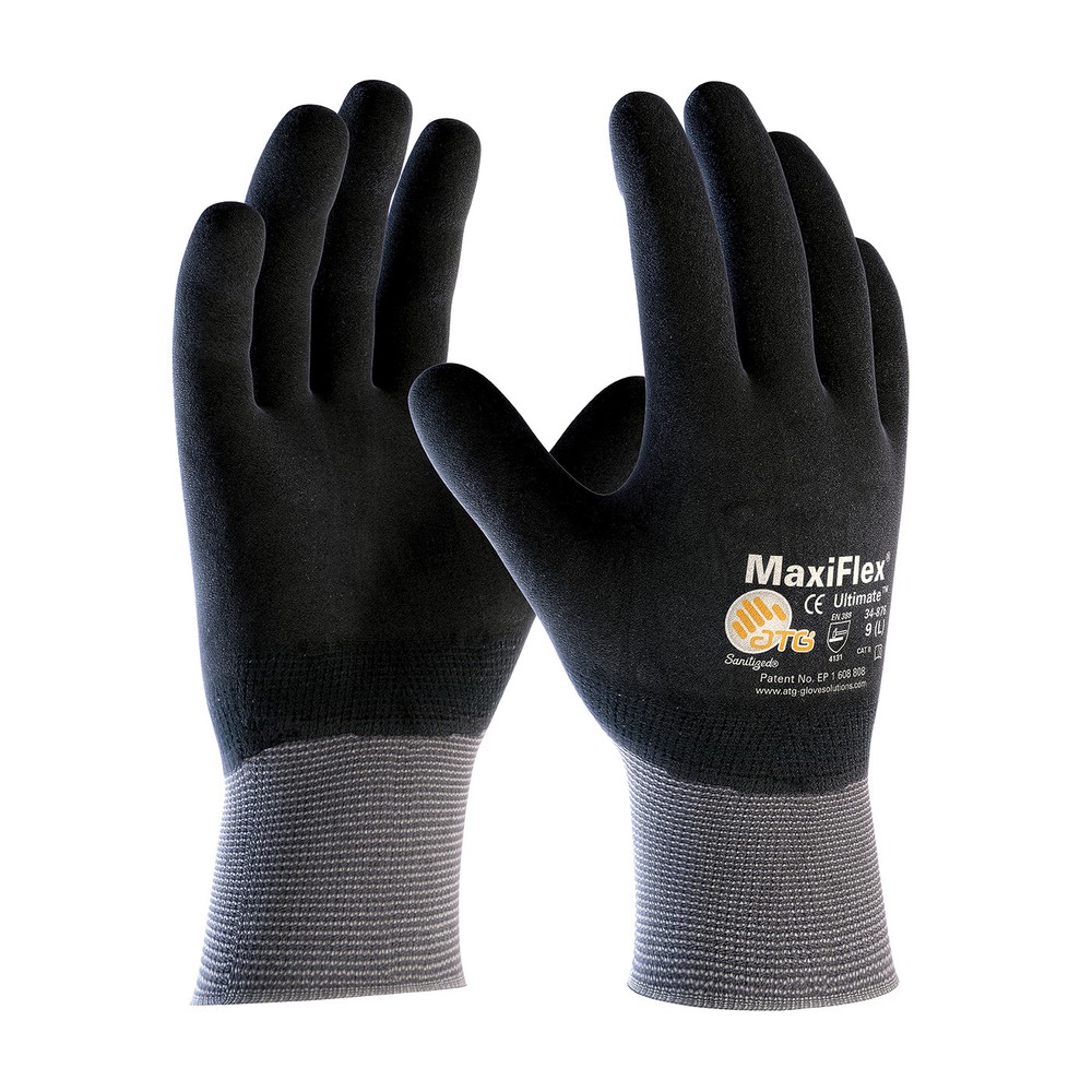 PIP 34-876 ATG MaxiFlex Ulitimate Fully Nitrile Coated Nylon Gloves 6 pair LG
