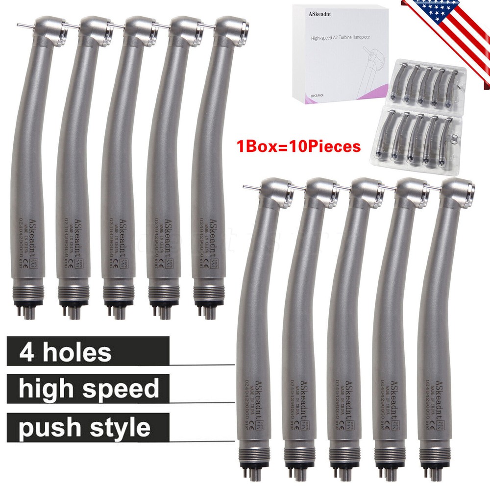 10pc ASKEADNT NSK Pana Max Style Dental High Speed Turbine Handpiece Push 4 Hole
