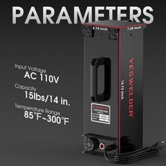 15lb Portable Welding Rod Oven 110V Temperature Controlled 85-300°F 14 In Rods
