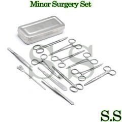 Set of 13 Pieces Basic Minor Surgery Kit Steel Box Surgical Instruments DS-1290