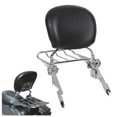 Detachable Sissy Bar Backrest w/Luggage Rack Chrome Heavy Duty Steel 09-24 FLHX