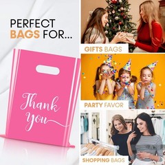 Cupplation Pink Thank You Merchandise Bags Large 1 Count (Pack of 100),