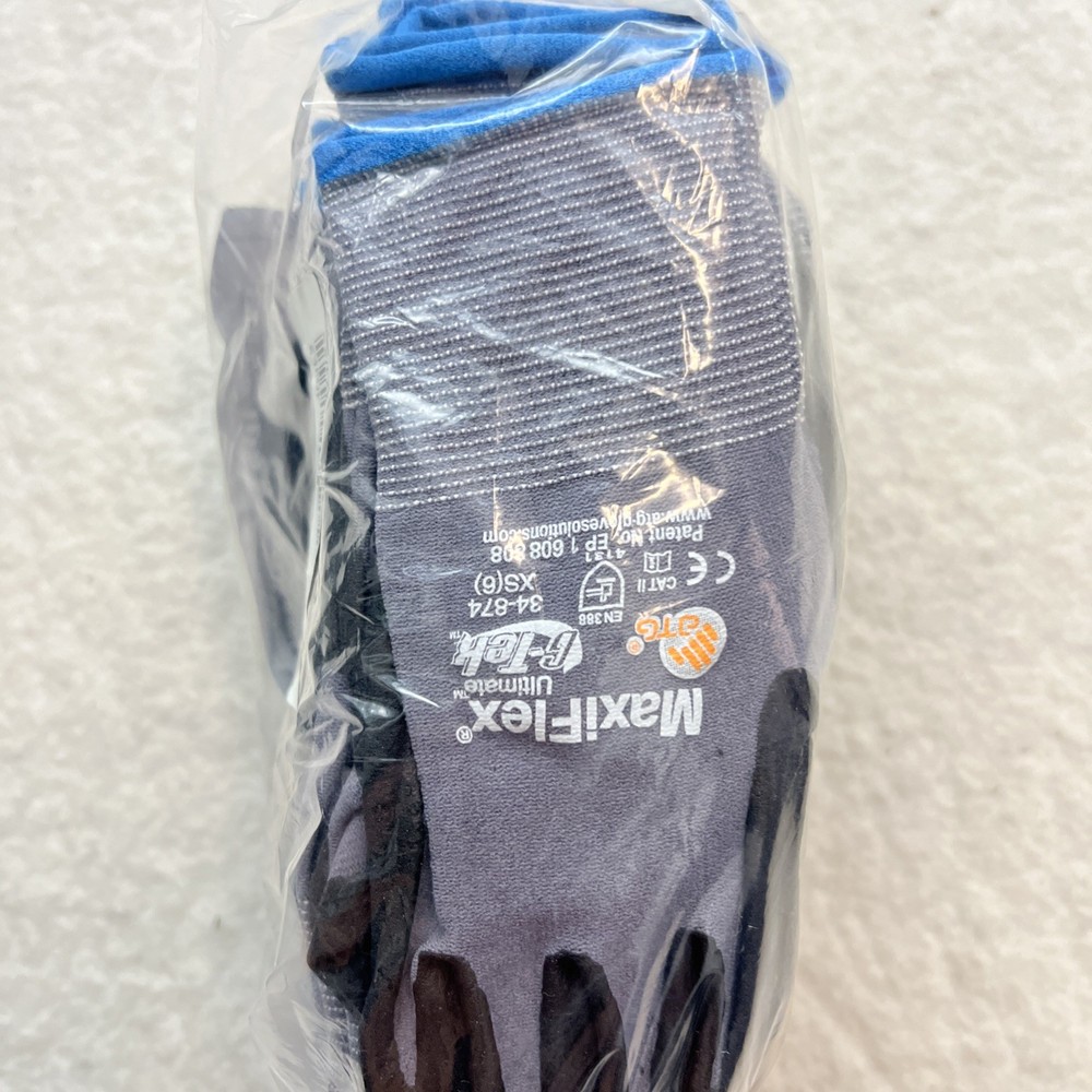 MaxiFlex 34-874 Seamless Knit Nylon Glove with Nitrile Coated Micro-Foam Grip XS