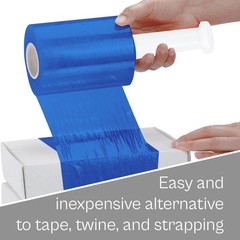 Narrow Banding Stretch Film Shrink Wrap Blue Color 5″ x 1000′ 80 Ga 12 Rolls