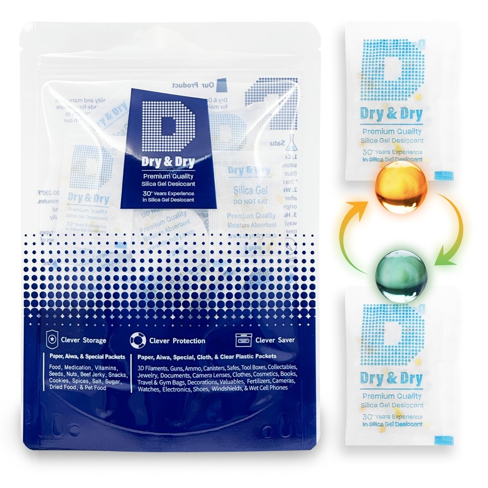 5 gram X 60 Packets “Dry & Dry” Food Grade Orange Indicating Silica Gel Packets