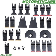 ALL-CARB Upgarded 25Pcs Multi Tool Blades Set Includes 5 Types Saw Blades Black