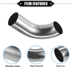 Bend Elbow Pipe Tube, 1.5″ OD 4.72″ 2.95″ Leg 90 Degree DIY Exhaust Pipe Interco