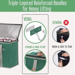 VENO 2 Pack Cooler Bag and Insulated Grocery Bags for 2 Pack, Green – 2