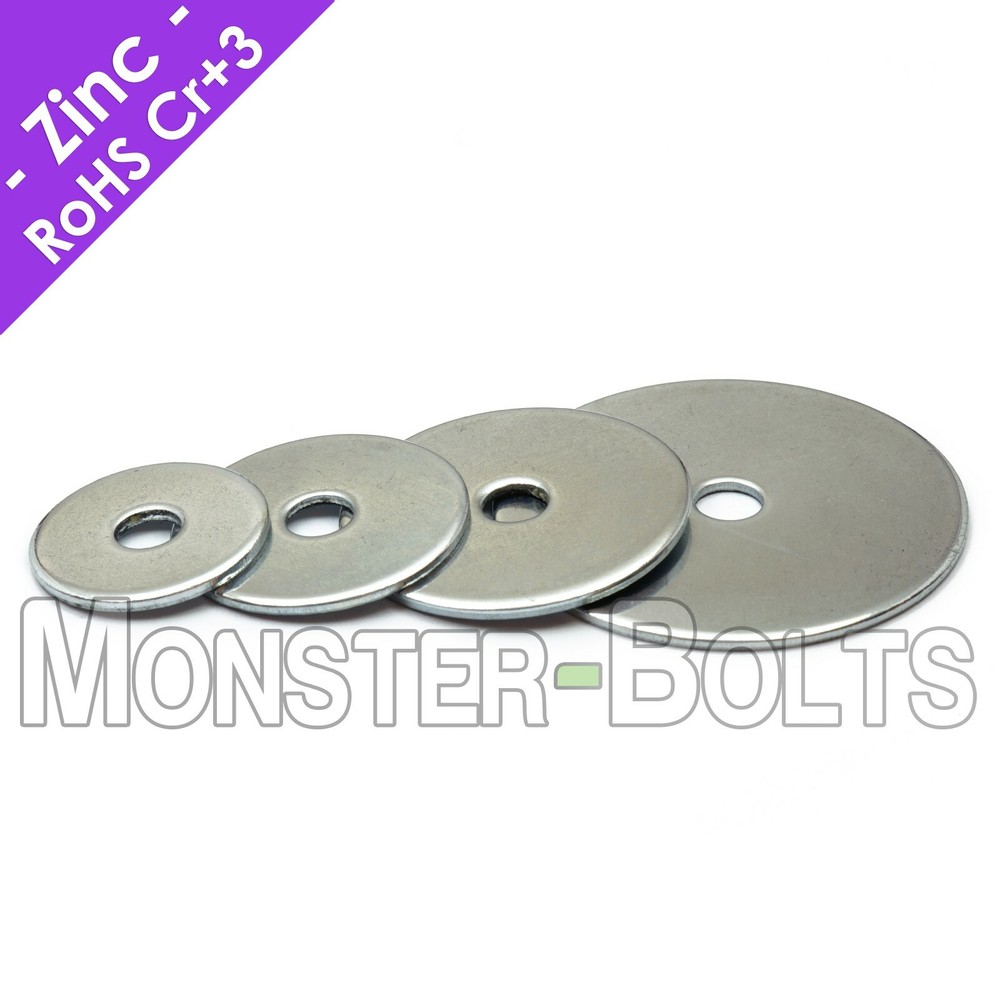 #10 (3/16″) Fender (Penny) Washers Zinc Plated Steel – 3/4″, 1″, 1-1/4″ & 1-1/2″
