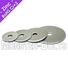 #10 (3/16″) Fender (Penny) Washers Zinc Plated Steel – 3/4″, 1″, 1-1/4″ & 1-1/2″
