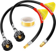 24 inch RV Propane Hose, 1/4″ Inverted Camper Propane Hose Connect to 2-Stage Au