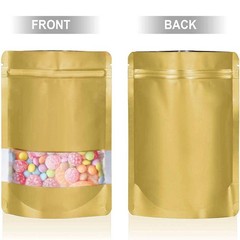 Mylar Foil Food Storage Stand Up Zip Seal Pouch Smell Proof Bags with Window USA