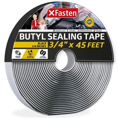 XFasten Butyl Tape RV Black, 3/4 in x 45 Ft, 1/8 in Thick EDPM Butyl Rubber S…