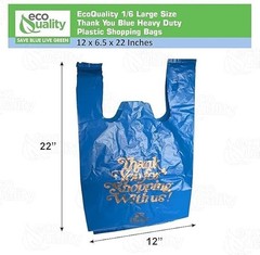 12×6.5×22 Inches Blue Plastic Shopping Bags for Grocery Takeout Retail 480 Pcs