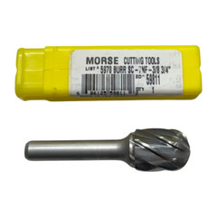 Morse SC7-NF 3/4″ Carbide Burr 3/8″ Shank Cylinder Shape Radius End USA