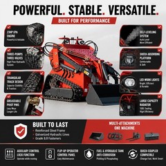 Mini Skid Steer Loader 23HP EPA Engine Three pumps 2645 lbs FREE Ship Unloading