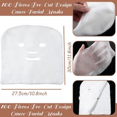 Leelosp 100 Pieces Gauze Mask Large Precut Face 1 Count (Pack of 100)