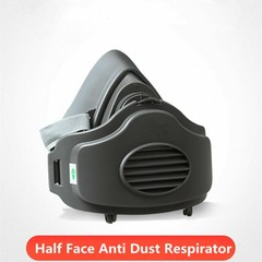 Half Face Gas Mask Dual Filter Cartridge Work Safety Chemical Respirator Glasses