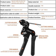 Professional Stainless Steel Cable Tie Gun Kit with 100PCS High-Strength Ties