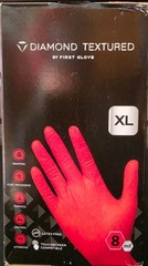 First Glove Grip 8 Mil Orange Nitrile Diamond textured Gloves SIZE XL