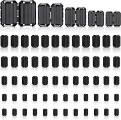 25Pcs Ferrite Chokes Ferrite Beads Snap on RFI EMI Noise Suppressor Cable Clip