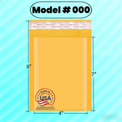 Durable Kraft Bubble Mailers #000-7 Any Size Padded Shipping Envelopes Self-Seal