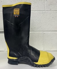 HEAVY DUTY STEEL TOE METATARSAL WATERPROOF RUBBER FIREMAN FIRE BUNKER WORK BOOTS
