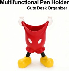 Disney Mickey Glove Pen Holder Anime Cartoon Pencil Stationery Desktop Decor
