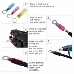 240pcs Waterproof Wire Connectors Heat Shrink Marine Automotive Terminals kit