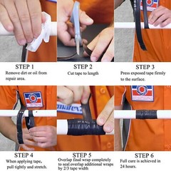 4pcs Black Rubber Silicone Repair Waterproof Adhesive Tape Rescue Self Fusing