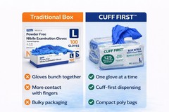 Cuff First Nitrile Exam Gloves 125 Ct Blue Latex-Free Powder-Free