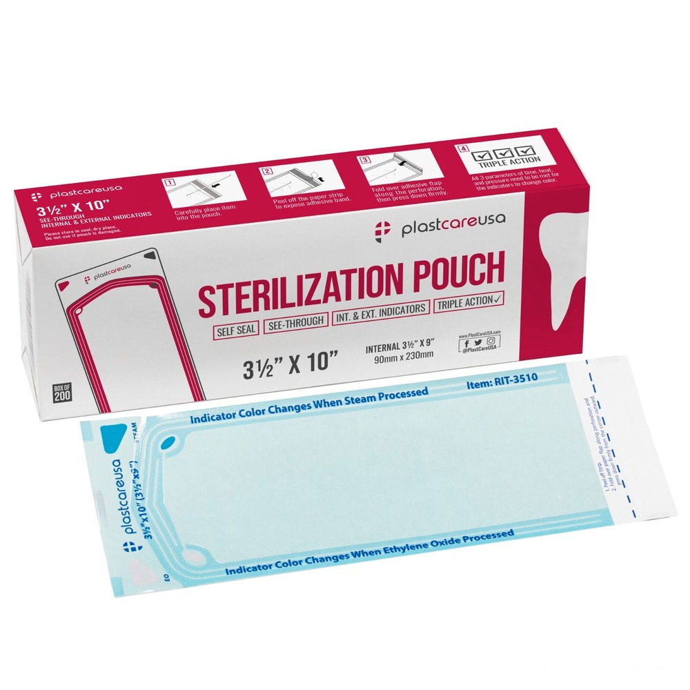 3.5″ x 10″ Self-Sealing Sterilization Pouches for Autoclave (Choose Quantity)