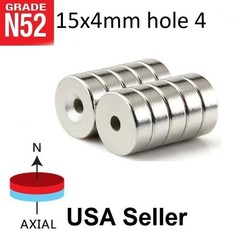 10 25 50 Countersunk Magnets 15x4mm Hole 4mm Rare Earth Neodymium Disc