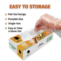 500 BPA Free Disposable Gloves Poly PE LDPE Plastic for Kitchen Food Handlin…