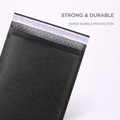 Kraft-Air Black Kraft Paper Bubble Mailers 6.5×10 (Inside 6.5×9) Peel & Seal
