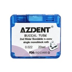 AZDENT Dental Ortho Buccal Tube 1st 2nd Molar Roth/MBT 022 018 Bondable Non-Conv