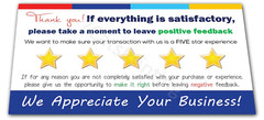 100 for eBay Seller Notes Thank You Cards For Order Purchase Business