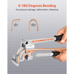 VEVOR 3 in 1 Lever Pipe Tube Bender for 1/4″, 3/8″, 1/2″ O.D. 0-180° Bending