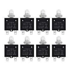 1/5/8PCS Push Button Reset Thermal Circuit Breaker 5-40A 50V DC 125/250V Volt AC