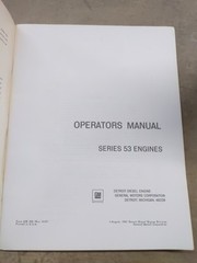 ONE – Series 53 Engines Detroit Diesel Operators Manual, 1967 Edition